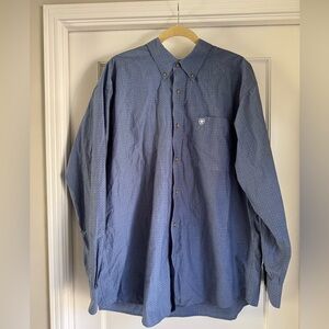 Ariat blue button down shirt men's XL